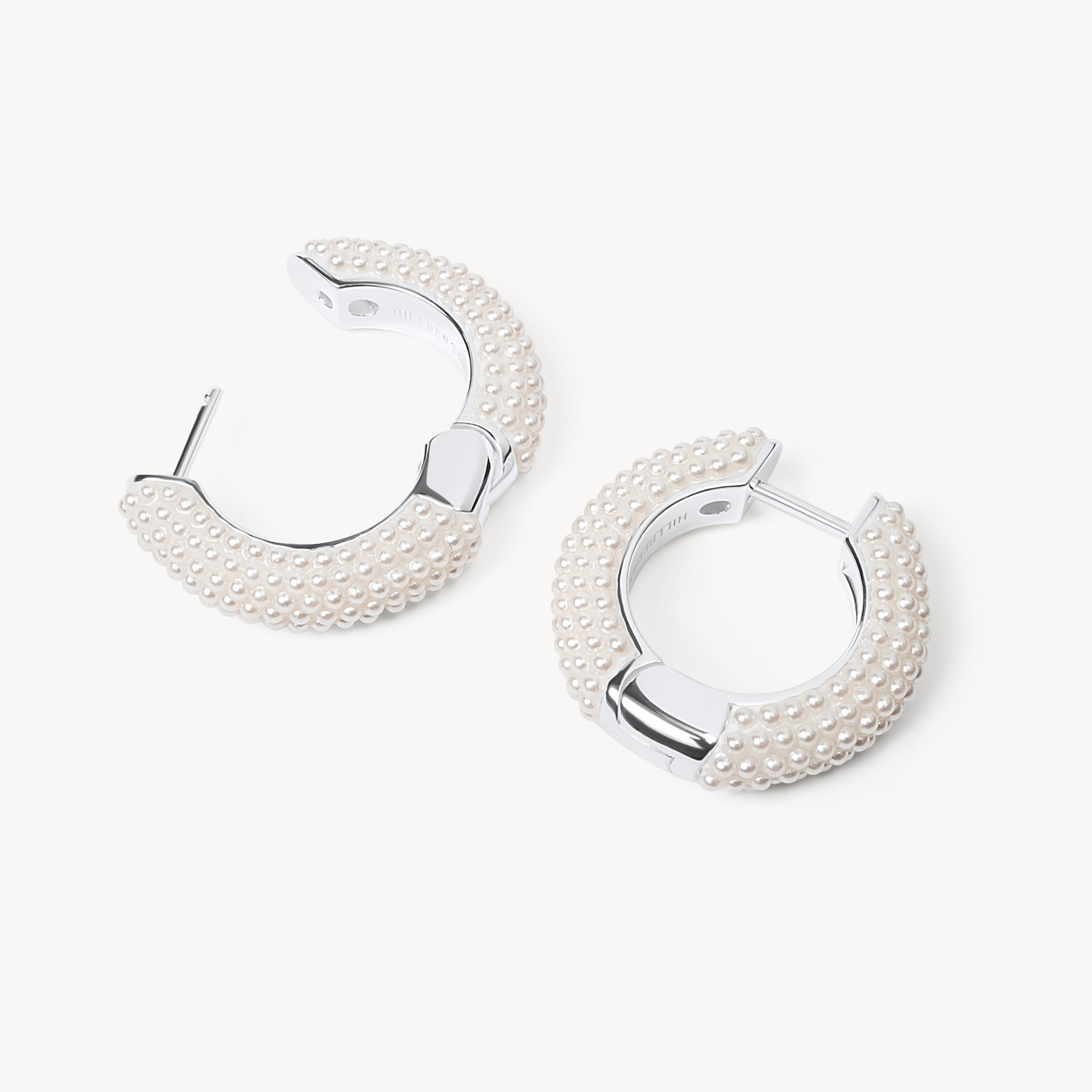 White Pearl Hoop Earrings
