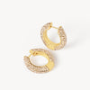 Soft Gold Medium Sparkle Hoop Earrings