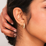 Edge Pavé Reversible Hoop Earrings on model