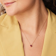 Merlot Sparkle Bezel Slider Necklace with model