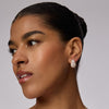 Champagne Mini Dream Puff™ Sparkle Stud Earrings on model