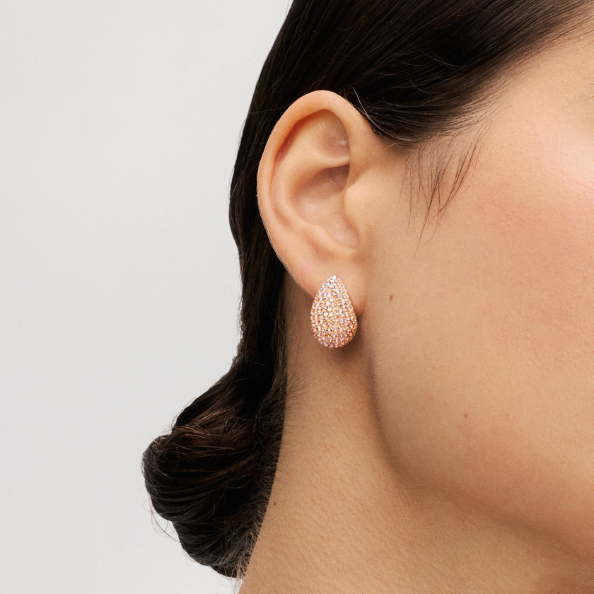 Mini Dream Puff™ Sparkle Stud Earrings in Rose Gold