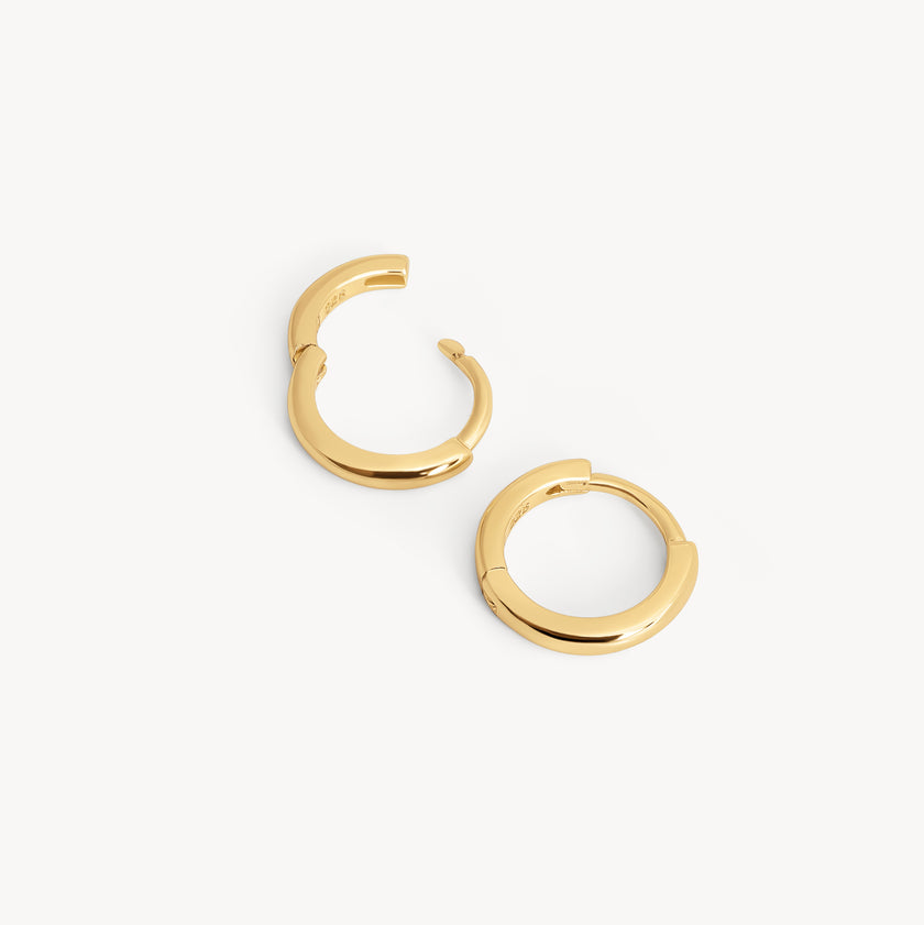 Gold Mini Hoop Earrings open and laying flat