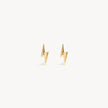 Mini Metal Lightning Stud Earrings Gold Pair 