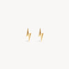 Mini Metal Lightning Stud Earrings Gold Pair 