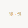 Gold Mini Pavé Heart Stud Earrings