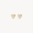 Gold Mini Pavé Heart Stud Earrings