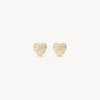 Gold Mini Pavé Heart Stud Earrings