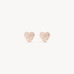 Mini Pavé Heart Stud Earrings Rose Gold