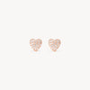 Mini Pavé Heart Stud Earrings Rose Gold