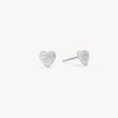 Silver Mini Pavé Heart Stud Earrings