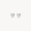 Silver Mini Pavé Heart Stud Earrings