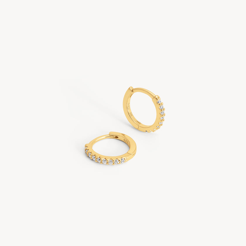 Gold Mini Pavé Hoop Earrings