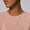 Champagne Sparkle Mini Drop Necklace on model