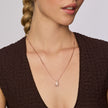 Sparkle Mini Drop Charm Necklace Rose Gold on model