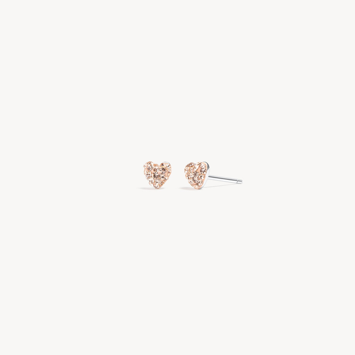 Mini Sparkle Heart Stud Earrings Rose Gold