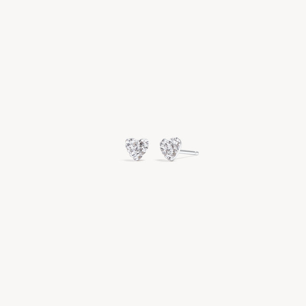 Mini Sparkle Heart Stud Earrings | Hillberg & Berk