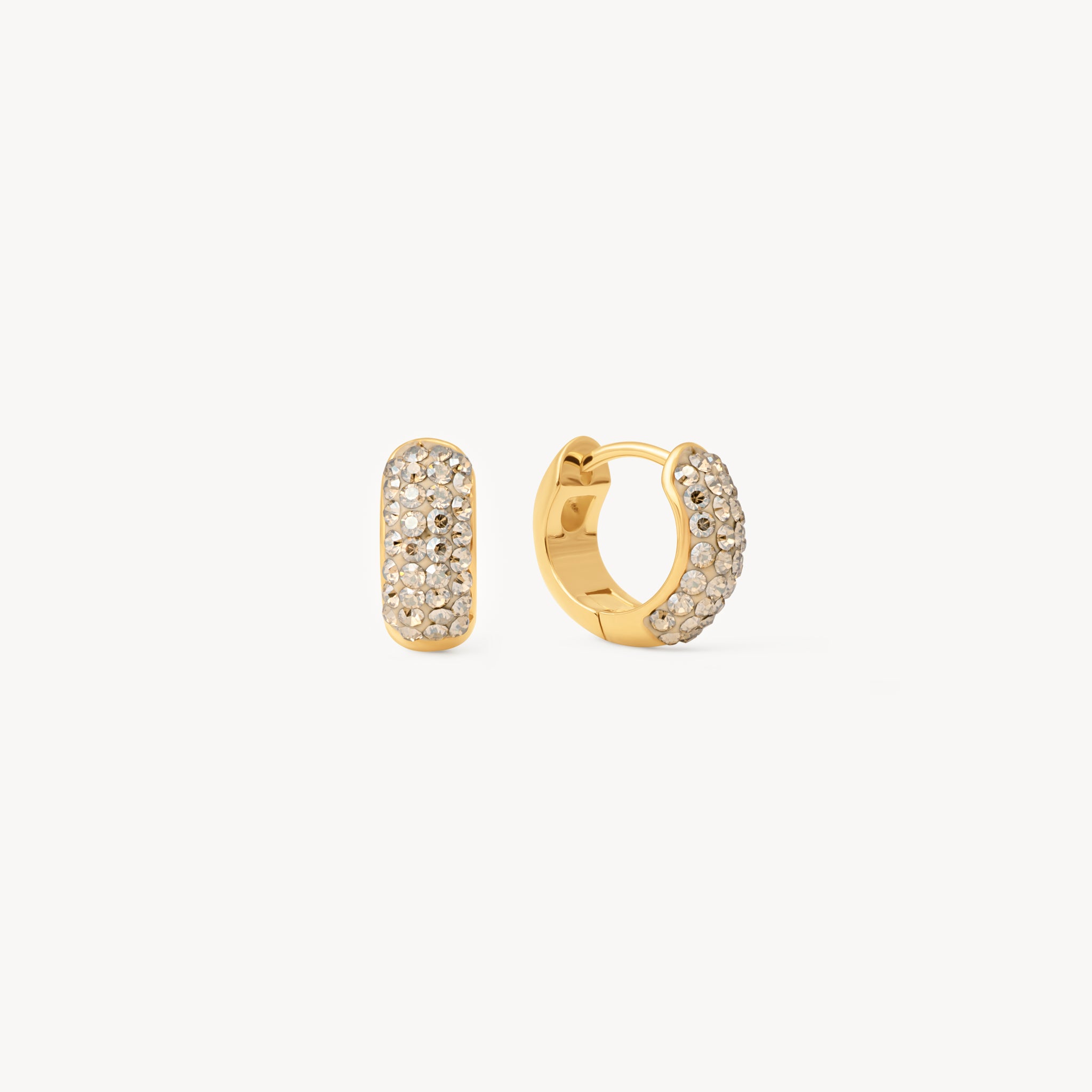 Soft Gold Mini Sparkle Hoop Earrings