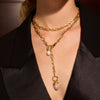 Gold Multi-Station Lariat Charm Necklace