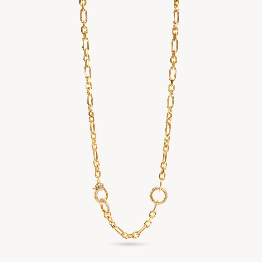 Gold Multi-Station Lariat Charm Necklace