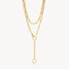 Gold Multi-Station Lariat Charm Necklace
