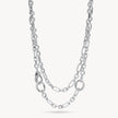 Silver Multi-Station Lariat Charm Necklace