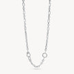 Silver  Multi-Station Lariat Charm Necklace