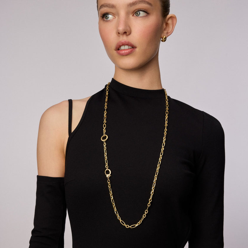 Multi-Station Lariat Charm Necklace