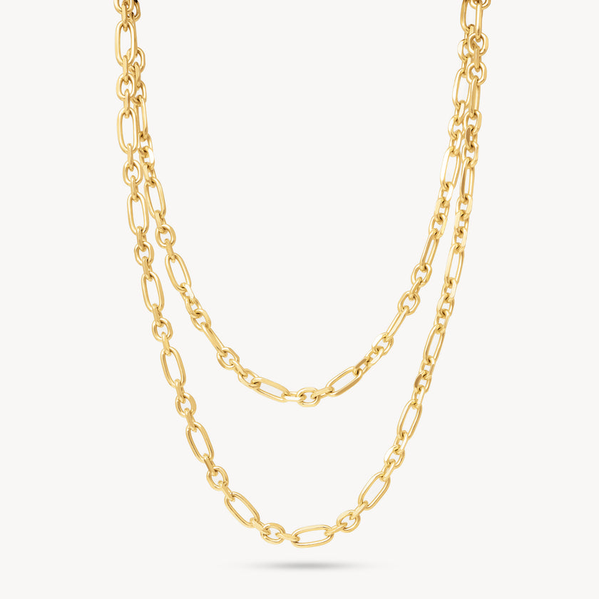 Diamond Cut Statement Chain in Gold double wrapped
