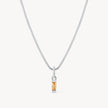 November Silver Birthstone Baguette Necklace