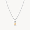 November Silver Birthstone Baguette Necklace