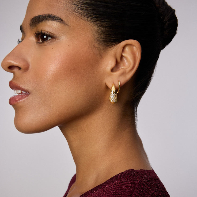 Nova Statement Hoop Earrings on model