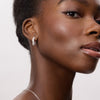 Nova Wave Hoop Earrings in Silver on model