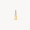 Gold Number Charm 3