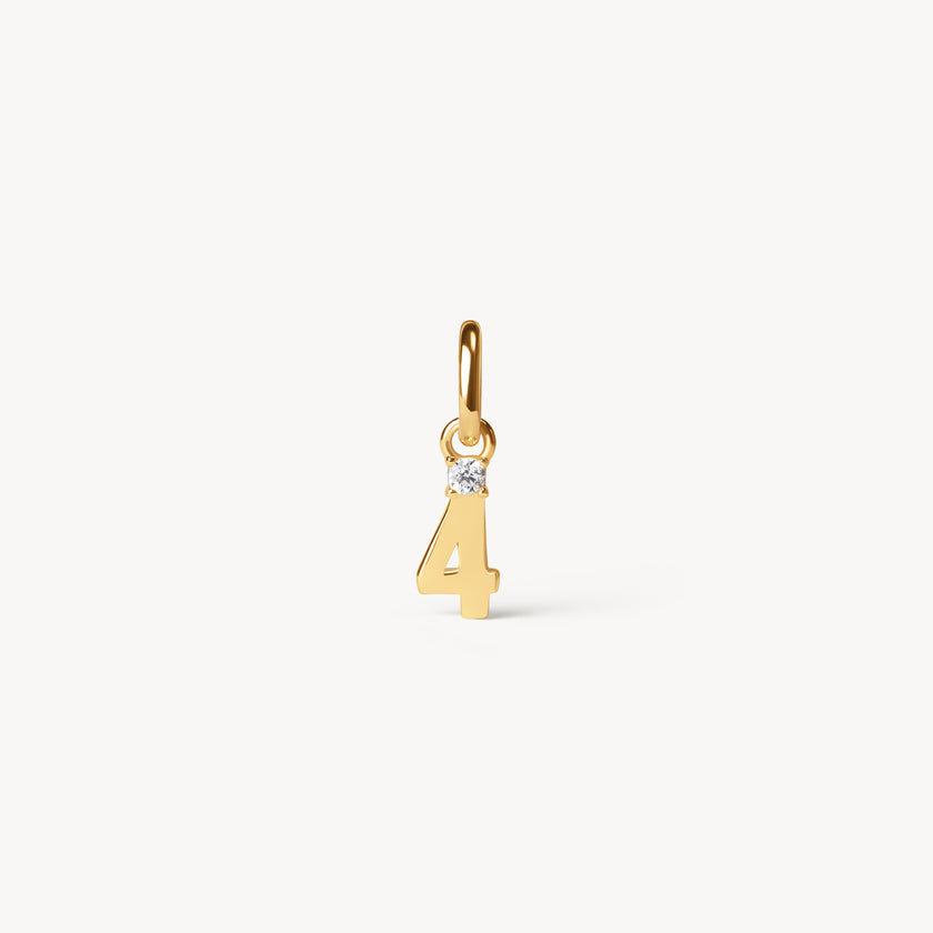Gold Number Charm 4