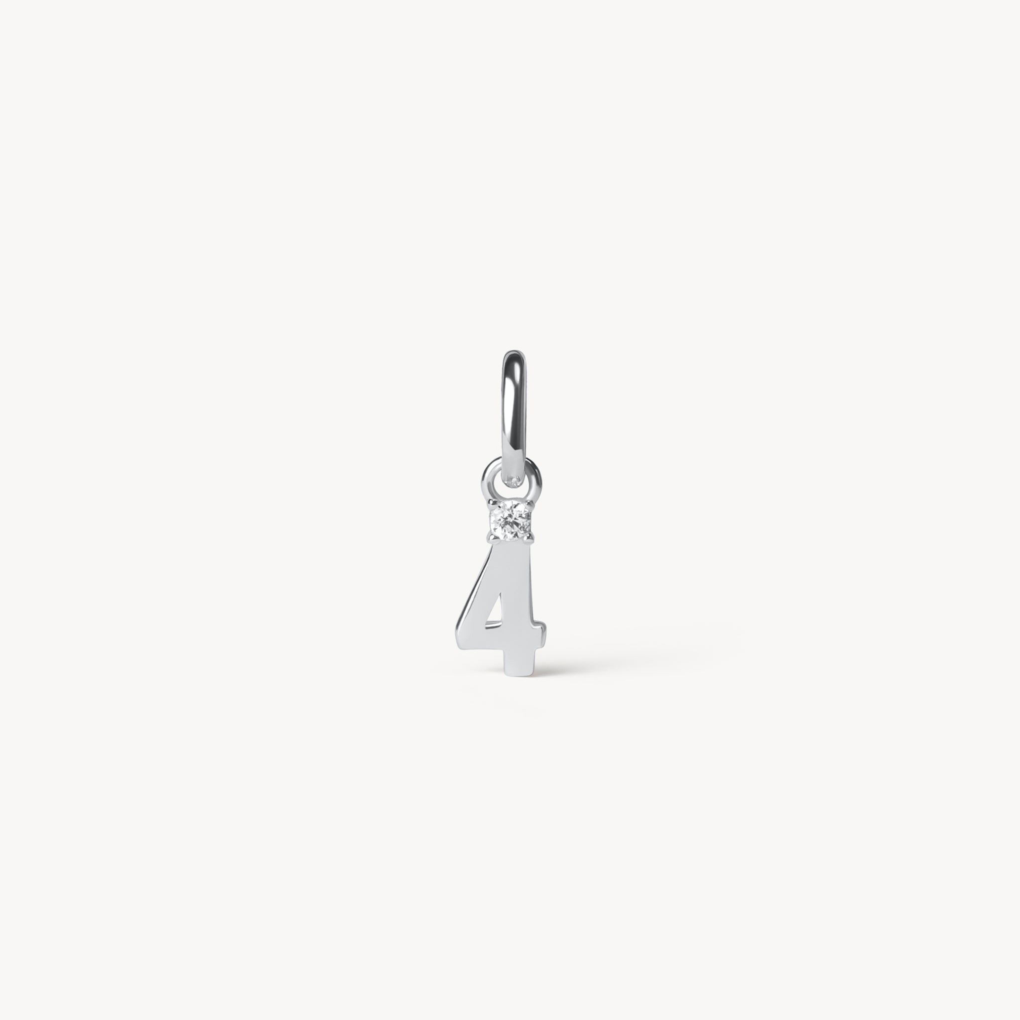 Silver Number Charm 4