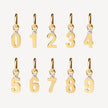 Number Charms in Gold