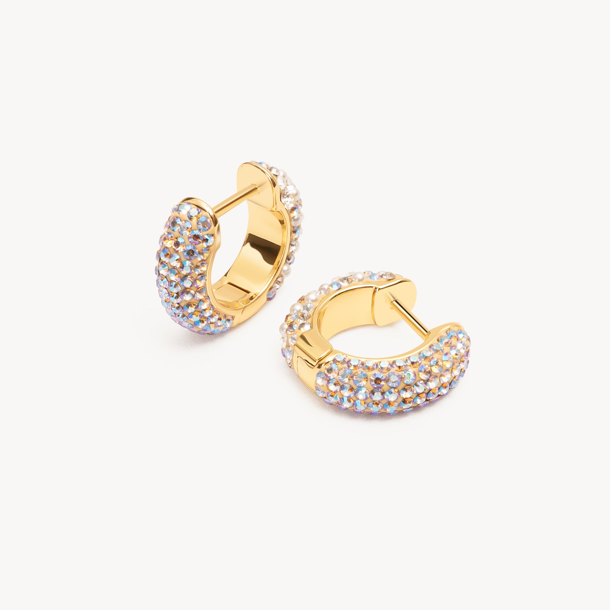 Sea Salt & Ocean Blush Reversible Sparkle Hoop Earrings