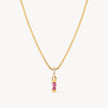 October Gold Birthstone Baguette Necklace