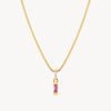 October Gold Birthstone Baguette Necklace