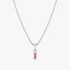 October Silver Birthstone Baguette Necklace