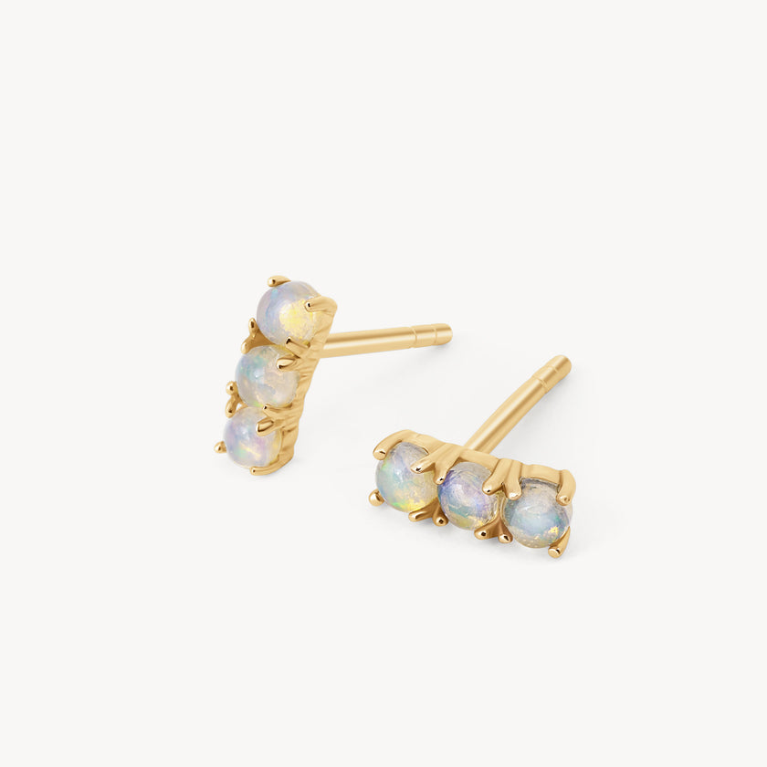 Opal Bar Stud Earrings