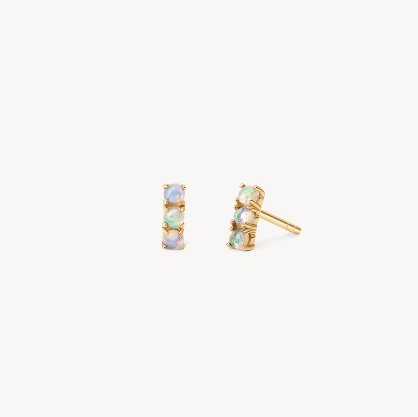 Opal Bar Stud Earrings