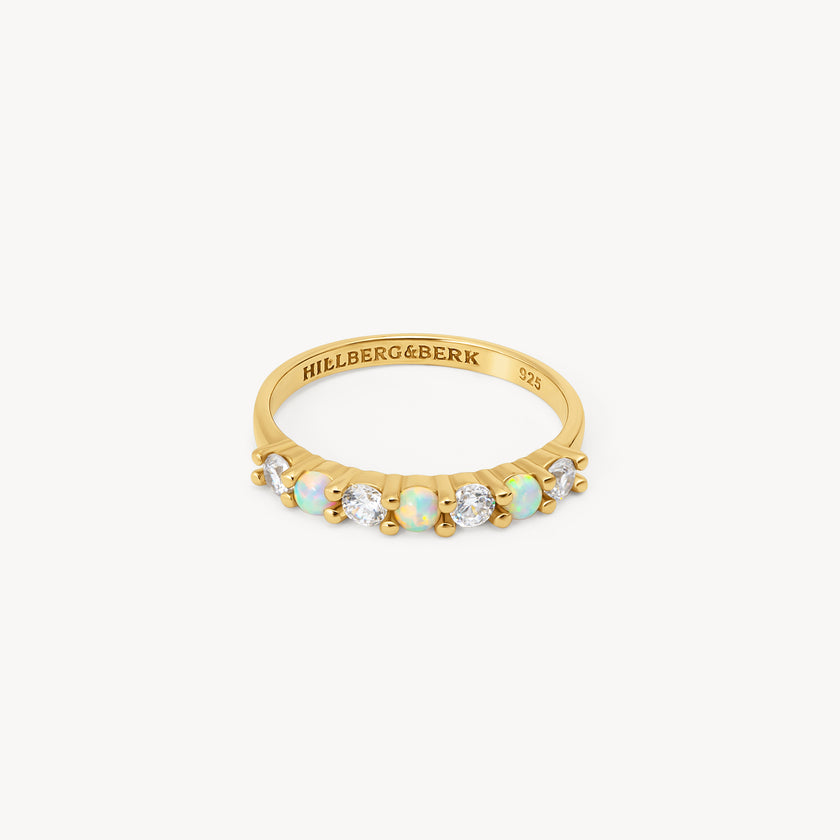 Gold Lineup Opal Stacking Ring
