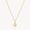 Gold Opal Charm Necklace