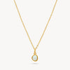 Gold Opal Charm Necklace