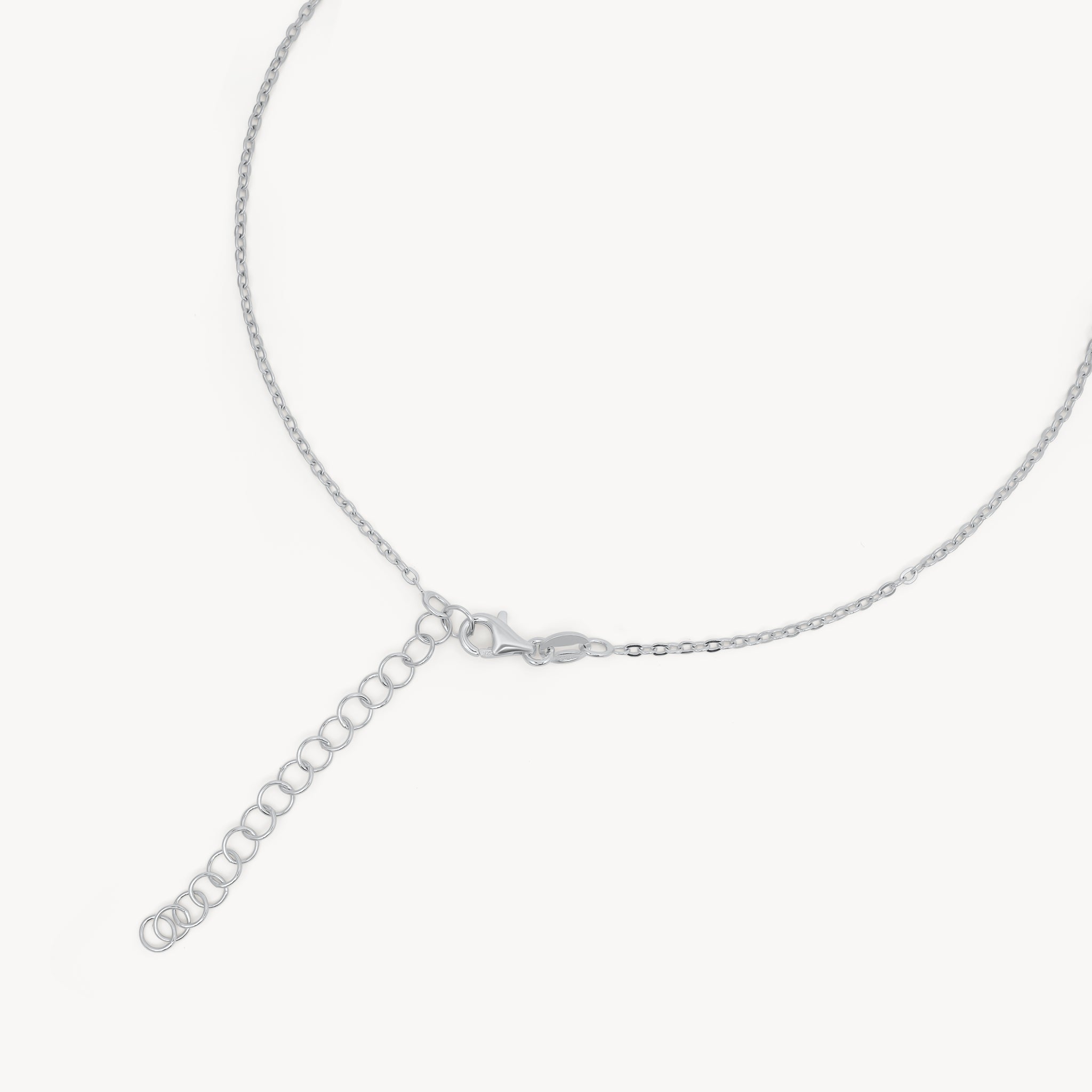 Silver Opal Charm Necklace closure