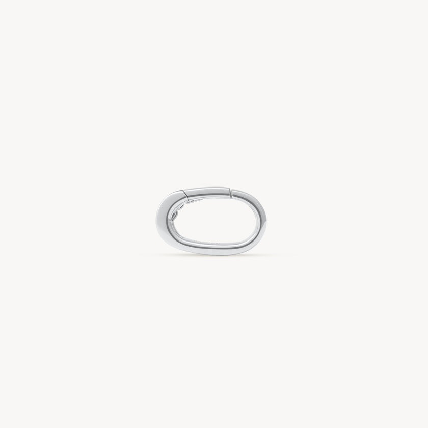 Silver Oval Hinge Charm Holder