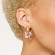 Smooches Lux Sparkle Hoop Earrings on model