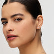 Silver Mini Pavé Ball Stud Earrings on model